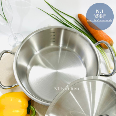 Nồi inox cao cấp Korkmaz Proline 2.8 lít thân thấp - A1169 - Hàng Chính Hãng