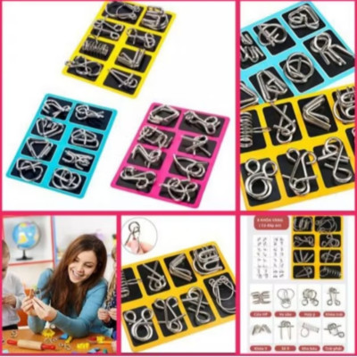 BỘ 3 HỘP 24 CÁI MÓC KHÓA TRÍ TUỆ GIẢI ĐỐ TRÍ THÔNG MINH CHO CÁC BÉ HỌC TẬP