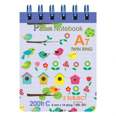 Sổ lỗ kép Klong A7 200tr Bìa Nhựa KLONG; MS: 301