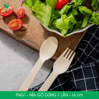 FNG1 - Combo 500 Nĩa gỗ dài 16 cm dùng 1 lần - Dĩa gỗ dài dùng 1 lần tiện lợi thân thiện môi trường