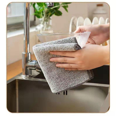 Combo 5 Khăn Lau Vuông, Khăn Lau Đa Năng Nhà Bếp Sợi Than Tre Màu Xám Loại Mới Giúp Lau Chùi Sạch Sẽ Sợi Vải Mềm Thấm Hút Nhanh Và Nhanh Khô