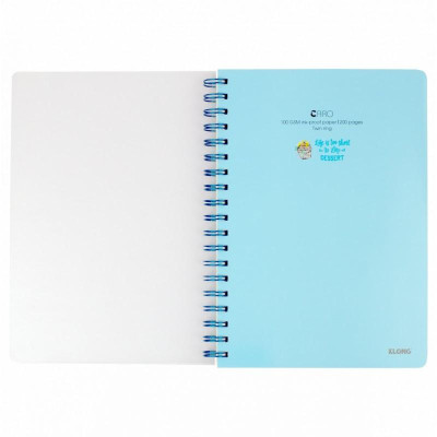 Vở Caro lò xo kép bìa nhựa 2 mặt KLONG B5 200 trang 100/76; MS: 576