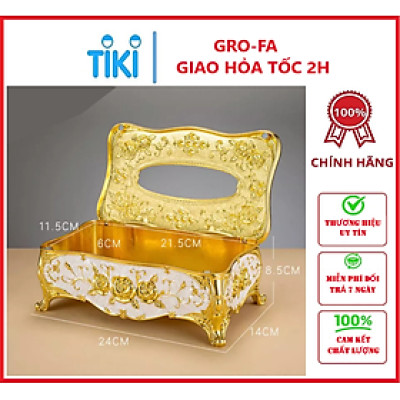 Hộp Đựng Khăn Giấy Đính Hạt Sang Trọng , Quý Tộc - Chính Hãng GROFA