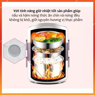 Hộp Đựng Cơm 3 Tầng Có Lõi Hâm Nóng – Thêm Túi Giữ Nhiệt Cao Cấp Chính Hãng miDoctor