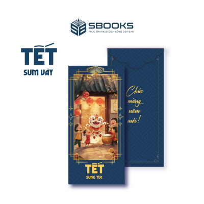 Combo 5 Cái Bao Lì Xì Thiết Kế Họa Tiết Hình Lân 2025 Giấy Cứng C150 Siêu Dày Dặn - SBOOKS