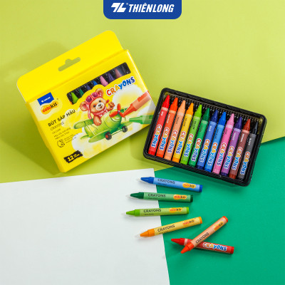 Bút sáp 12/18 màu Thiên Long Colokit - Màu sắc tươi sáng Phủ đều màu Bền màu