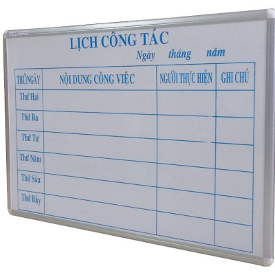 Bảng Lịch Công Tác viết lông Bavico BLCT Trắng 0.6 x 1.0m