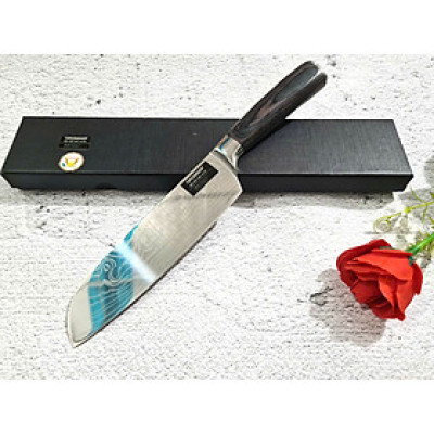 DAO - DAO BẾP NHẬT BẢN SANTOKU THÉP DAMASCUS MÃ A3 DT116 nt topcomshop vn