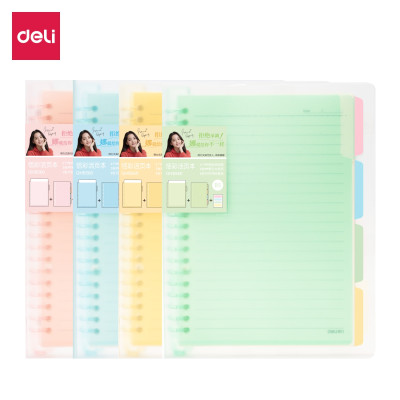 Sổ Tay Ghi Chép B5 Gáy Lò Xo 60 Trang Deli - Xanh Dương/Hồng/Vàng/Xanh Lá - QHB560