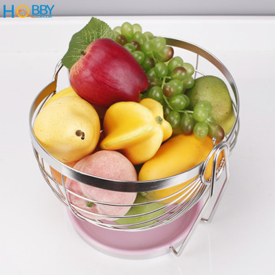 Rổ đựng trái cây decor bàn ăn inox 304 xoay được Hobby Home Decor RTC