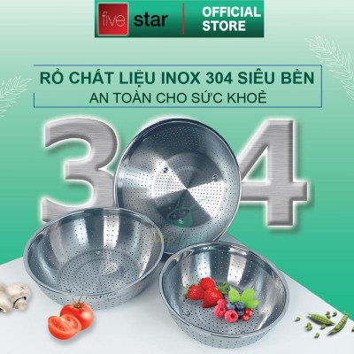 Rổ lưới inox cao cấp Fivestar 22cm / 26cm / 30cm