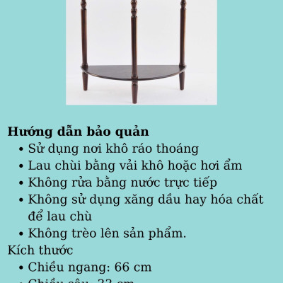 Bàn Console Bán Nguyệt Chân Tiện Màu Nâu 4403 - Thương hiệu Viet Home Decor