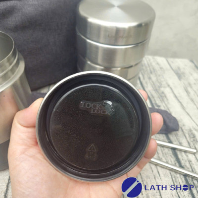 Bộ Hộp Cơm Giữ Nhiệt Lock&Lock Dung Tích  1.150ml (450ml*1, 420ml*1, 280ml*1  Kèm Đũa Và Túi Xách) Giữ Nhiệt Tới 6h - Màu Xám