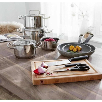 Bộ Nồi Bếp Từ Kèm Dao Thớt Zwilling Starter 10, Chất Liệu Thép Không Gỉ Cao Cấp Dùng Cho Mọi Loại Bếp, Nhập Đức