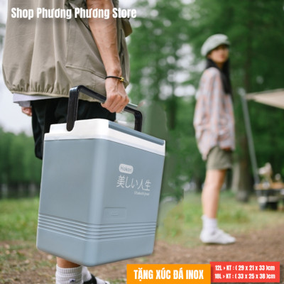 HÀNG CAO CẤP > HÀNG XUẤT NHẬT / BÌNH GIỮ NHIỆT / PHÍCH ĐỰNG ĐÁ 12L VÀ 18L ( TẶNG XÚC ĐÁ INOX ) 