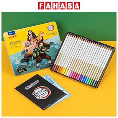 Hộp 24 Bút Chì Màu Thanh Gươm Diệt Quỷ - Colokit CPC-C043/DS - Hộp Thiếc