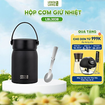 Hộp cơm giữ nhiệt Lebenlang LBL3038, dung tích 700ml, chất liệu inox 304, kèm muỗng - hàng chính hãng