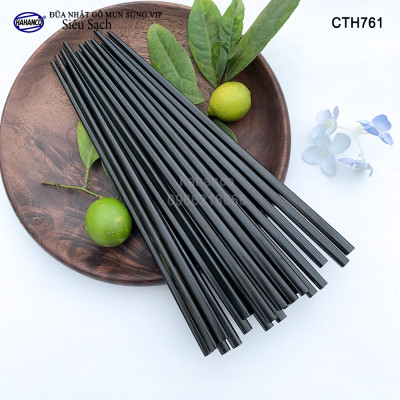 Đũa Nhật gỗ Mun Sừng VIP (10 đôi/hộp) CTH761 - kháng khuẩn không nấm mốc - gỗ dành cho Vua Chúa