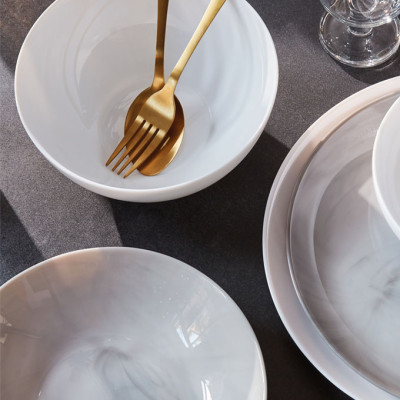 Tô thủy tinh Luminarc Diwali Granit Marble 21cm đựng thức ăn, kháng vỡ, cường lực - 1 cái - P9836