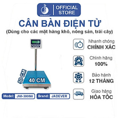 Cân Bàn Điện Tử JWI-3000W - Mặt Bàn Cân 400x500MM