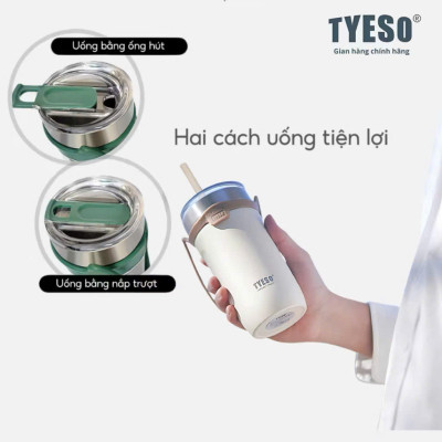 Cốc ly giữ nhiệt Tyeso TS8766B-550ml, TS8767B-710ml bằng thép không gỉ 304  Chống tràn & Giữ nhiệt 12 tiếng