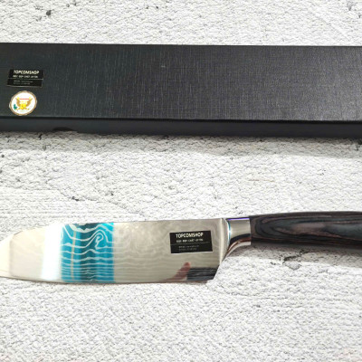 DAO - DAO BẾP NHẬT BẢN SANTOKU THÉP DAMASCUS MÃ A6 DT116 nt topcomshop vn