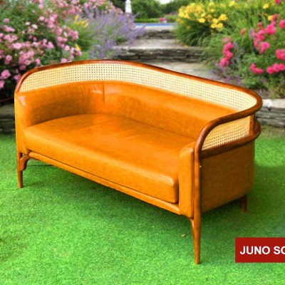 Sofa băng Model 2025 mây nệm Juno Sofa (màu cam)