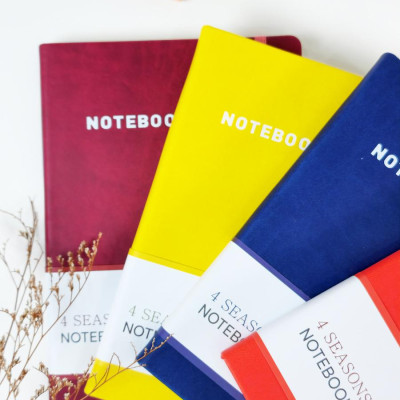 Sổ Bìa Da A5 - Kẻ Ngang 200 Trang 80gsm - 4 Seasons - The Sun 01 - Màu Đỏ Đô