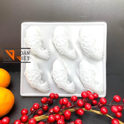 [KHUÔN 6 CÁ] Khuôn RAU CÂU, NHẤN XÔI, BÁNH TỔ 6 cá…. . Hình cá chép siêu sắc nét - Trang trí MÂM CÚNG ÔNG TÁO, NGÀY TẾT.