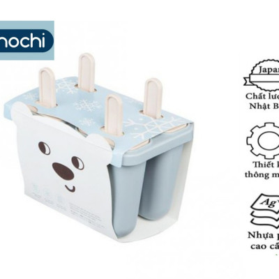 Khuôn Làm Kem 4 Ô Kari Chuẩn Nhật ( Tặng kèm khăn lau pakasa) - Hàng Chính Hãng 