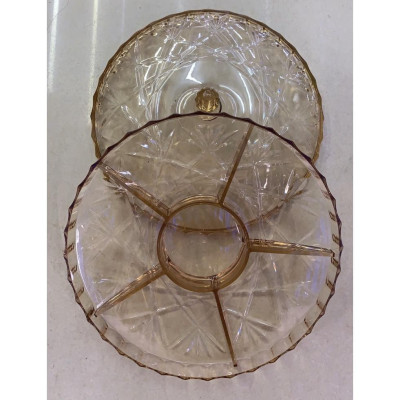 Khay đựng mứt tết  bằng nhựa trong Acrylic màu vàng