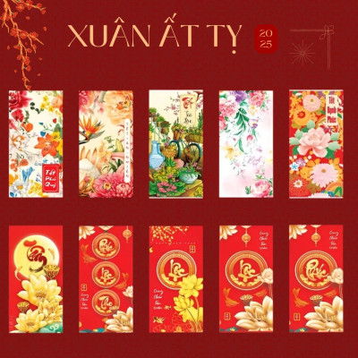 Set 10 Bao Lì Xì Tết 2024 Giáp Thìn Túi Đựng Tiền Mừng Tuổi 12 Con Giáp Xuân Mú Lân Áo Dài Truyền Thống Legaxi