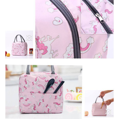 Túi Đựng Hộp Cơm Giữ Nhiệt Đa Lớp Nhiều Hoa Văn - Sọc Trắng Đen