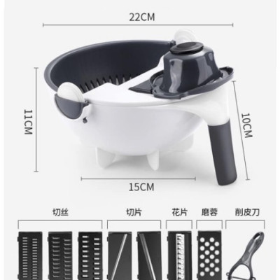 Rổ bào rau củ quả 9 trong 1 thông minh - dụng cụ chế biến thực phẩm cắt thái bào sợi đa năng GD149-Ro901