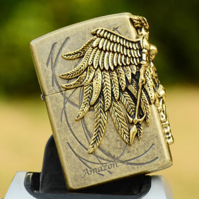 Vỏ Hột Quẹt Bật Lửa Xăng Đá Zorro Z8516 Hình Nữ Thần Amazon Cao Cấp