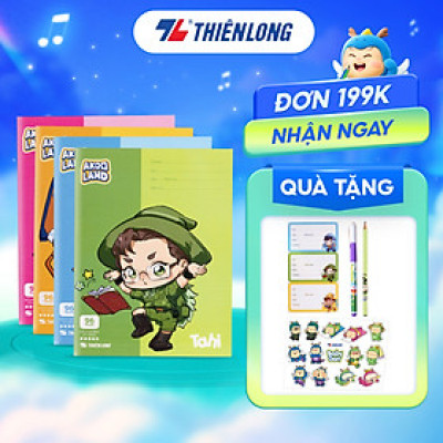 Tập học sinh 96 trang 4 ô ly vuông 2mm 80-100gsm Thiên Long - Akooland thế giới học cụ thần kỳ - Mẫu ngẫu nhiên