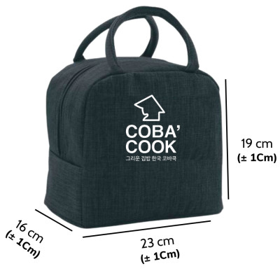 Túi Giữ Nhiệt COBACOOK Đựng Vừa Hộp Lớn Với 1 Khóa Kéo Và Lớp Bạc Giữ Nhiệt-CBB