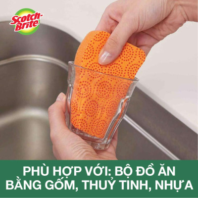 Miếng rửa chén hạt nổi siêu sạch không trầy xước Scotch-Brite 3M CR-HNKT