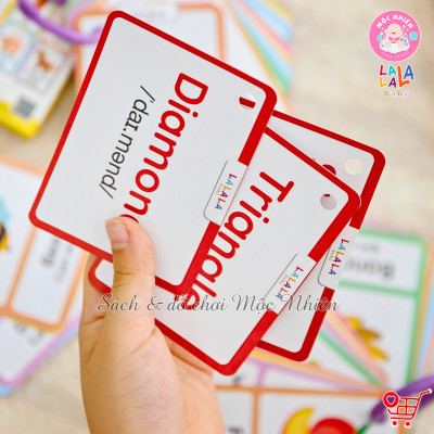 Thẻ học thông minh Mini Flashcard song ngữ Anh - Việt nhiều chủ đề cho bé - Thương hiệu Lalala baby