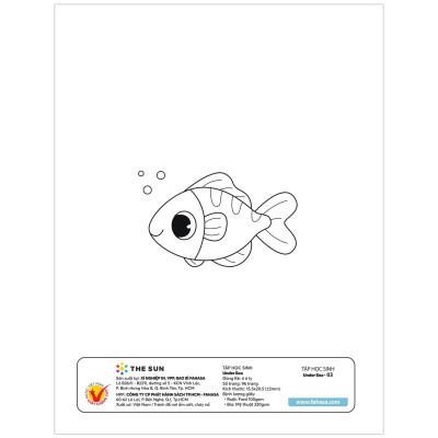 Tập Học Sinh Tô Màu Under Sea - Bìa Kiếng - 4 Ô Ly - 96 Trang 100gsm - The Sun (Mẫu Bìa Giao Ngẫu Nhiên)