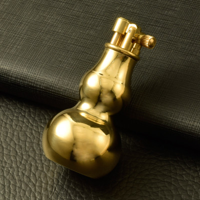 Vỏ Hột Quẹt Bật Lửa Xăng Đá Đồng Z63 Thiết Kế Đẹp Độc Lạ Hình Hồ Lô Màu Vàng Trơn - Dùng Xăng Bấc Đá Cao Cấp