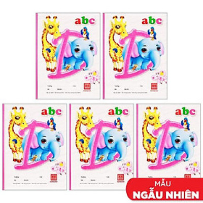 Combo 5 Vở Class ABC - 4 Ô Ly 96 Trang ĐL 100g/m2 - Hồng Hà (Mẫu Màu Giao Ngẫu Nhiên)