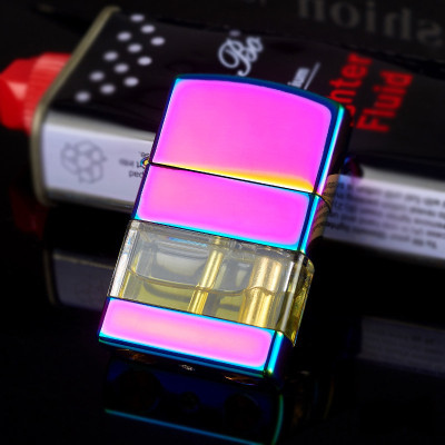 Vỏ Hột Quẹt Bật Lửa Xăng Đá Y168 Thiết Kế Lộ Thiên Nhìn Rõ Lượng Nhiên Liệu Bên Trong - Nhiều Màu