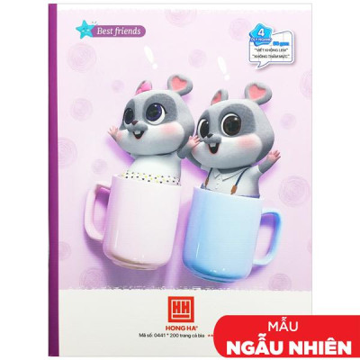Combo 5 Tập Class Best Friend - 4 Ly Ngang 200 Trang 80gsm - Hồng Hà 0441 (Mẫu Màu Giao Ngẫu Nhiên)