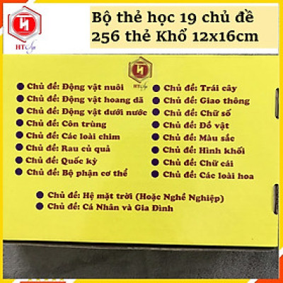 Thẻ Học Thông Minh Cho Bé, Bộ Thẻ Flashcard 19 Chủ Đề Với 256 Thẻ Khổ Lớn, Thẻ Học Song Ngữ Anh - Việt