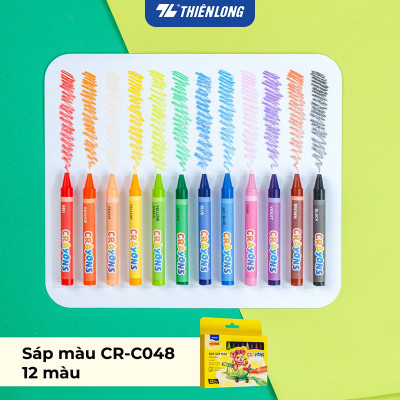 Bút sáp 12/18 màu Thiên Long Colokit - Màu sắc tươi sáng Phủ đều màu Bền màu CR-C048 ; CR-C049