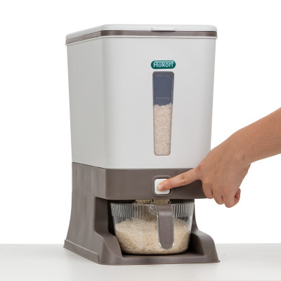 Thùng đựng gạo tiện ích 10kg Hokori Tặng kèm 5 khăn lau grofa- Hàng Chính Hãng 