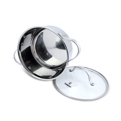 Nồi inox 304 cao cấp 5 đáy Kalpen Lermat size 20cm - Hàng chính hãng