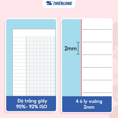 Tập học sinh 96 trang 4 ô ly vuông 2mm 80-100gsm Thiên Long - Akooland thế giới học cụ thần kỳ - Mẫu ngẫu nhiên