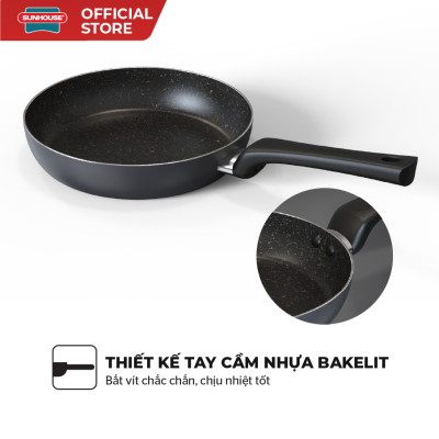 Chảo trơn vân đá Sunhouse CT Plus - Phủ sơn chống dính, dễ dàng làm sạch